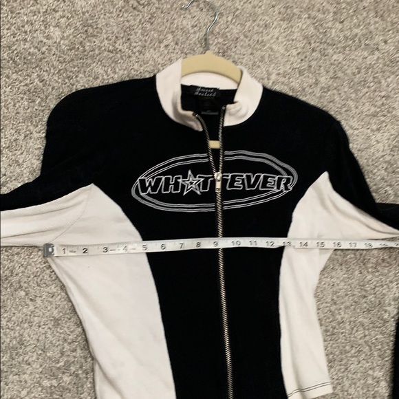 Sweet Society Hot Topic Whatever Y2K Style Ribbed Long Sleeve Zip Up Top - Picture 7 of 7